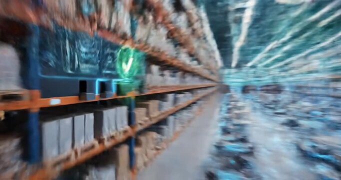 Automated warehouse robots working efficiently.