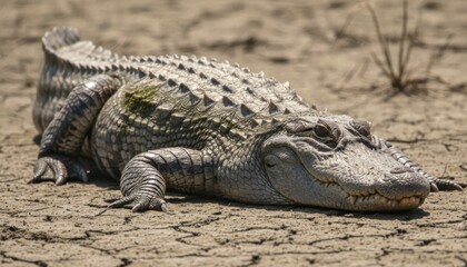 Ancient-looking Chinese Alligator Basking in the Sun, Image from 20260210