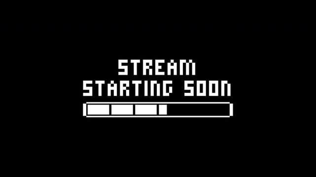 Streaming starting soon for starting soon on black background. Perfect for vintagethemed livestreams or twitch channels looking for a nostalgic touch.