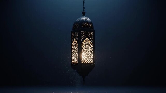 Minimal Ramadan Lantern with Elegant Golden Glow Islamic Background Video