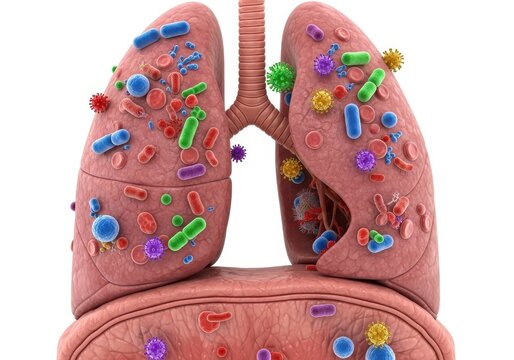 Pathogens and various microorganisms colonize and infect the internal tissues of the human respiratory organs