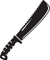 Ice Machete icon in silhouette on white background.