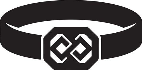 Luxury Golden Buckle Collar icon in silhouette on white background.