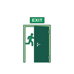 Emergency Exit Door Icon for Incident Response Plan