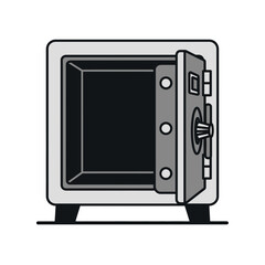 Obraz premium Safe box with door open showing empty interior for data breach, financial loss, theft, and security failure concepts.