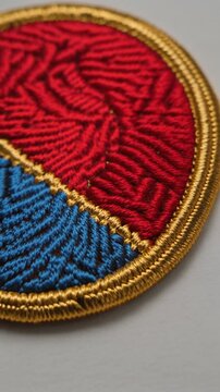 Close-up of Embroidered Patch Design.