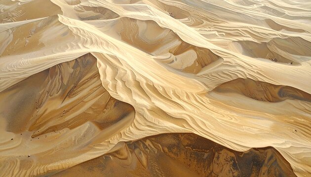 Dramatic sand dunes aerial view golden desert landscape minimalist texture abstract nature