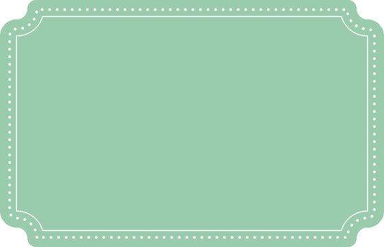 Sage Scalloped Vintage Frame with Dotted Border for Cake Label. 1