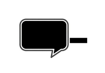 Naklejka premium Rounded rectangular speech bubble graphic pointing right with a dark fill