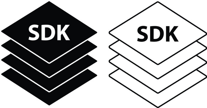 SDK icon. SDK black and white colors. Software development kit sign. software development kit sdk sign. flat style.