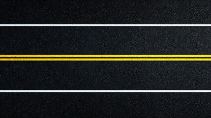 Fototapeta premium Asphalt Road with White and Yellow Lane Markings street
