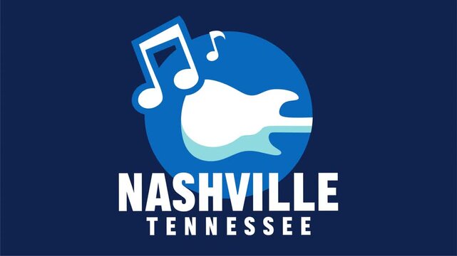 nashville tennessee with musical instrument silhouettes