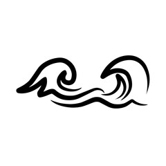 Obraz premium silhouette of black waves on a white background