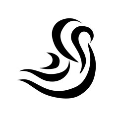 Obraz premium silhouette of black waves on a white background