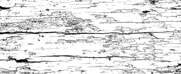 Obraz premium Black and white distressed wood grain texture grunge overlay vector background