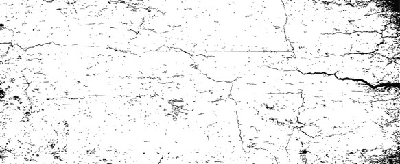 Fototapeta premium Distressed cracked texture overlay vector grunge black and white background for aging effect design elements