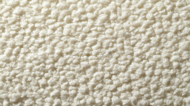 Close-up of a textured white sherpa fabric with small bumps
