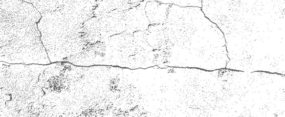 Obraz premium Grayscale Distressed Cracked Wall Vector Texture Grunge Overlay Effect Abstract Background