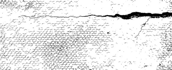 Obraz premium Abstract Distressed Hexagonal Grid Grunge Texture Overlay with Deep Crack Damage