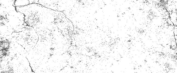 Grayscale Grunge Vector Overlay Texture Distressed Concrete Surface with Cracks and Dust Specks Rough Background Design Element