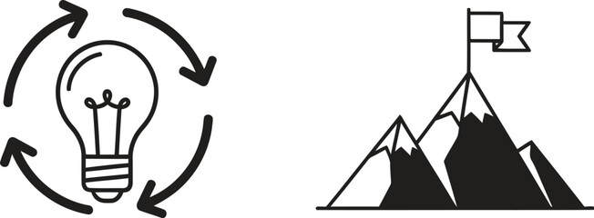 Fototapeta premium Inspirational business icons for success and achievement goals