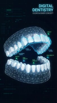 Digital Dentistry Clear Aligner Concept in High-Tech Visualization