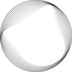Circles round shape with wavy dynamic line. Frame border gradient