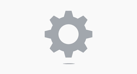 Fototapeta premium Gray Gear Cogwheel Icon for Settings and Mechanism in Bright Studio Background
