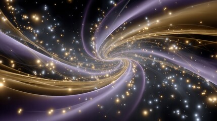 Obraz premium Cosmic Energy Whirl: A mesmerizing dance of energy unfolds, showcasing a swirling vortex of light and cosmic particles.