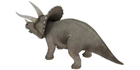 Realistic triceratops dinosaur model in profile view. © Ilie