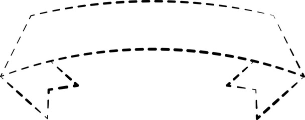 Tag and label, ribbon banner with dashed line