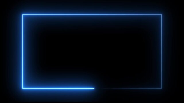 Seamless loop neon light rectangle frame border neon, rainbow, streak, light, motion, colourful