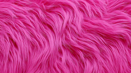 Fototapeta premium Close-up of Vibrant Pink Faux Fur Texture background