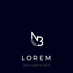 NB letter icon logo design template. Creative initial logo inspiration.