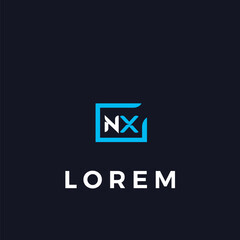 NX initials logo design template. This simple initials logo is suitable for trademarks, companies, and services.