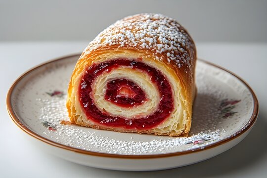 jam roly-poly on a plate