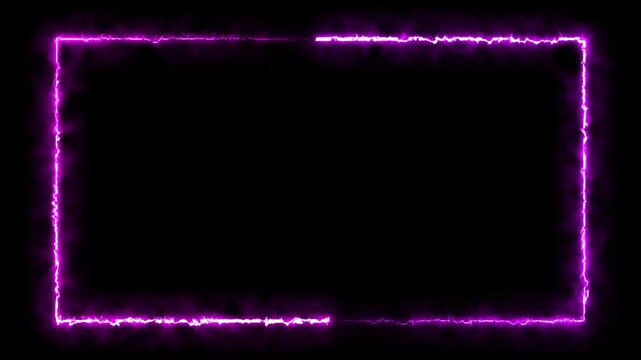 Seamless loop neon light rectangle frame border neon, rainbow, streak, light, motion, colourful