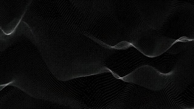 Abstract flowing wave patterns in black and white. Ideal for backgrounds, visual effects, and modern design projects
