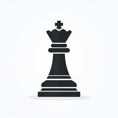 Fototapeta premium 3D black chess queen piece isolated on white background for strategy and leadership concept