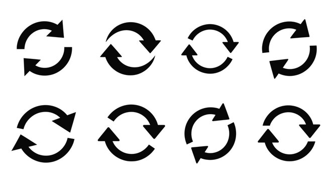 Black circular arrows depicting rotation and cyclical processes