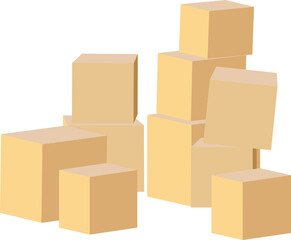 段ボールの箱が積み重なったイラスト