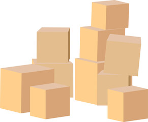 段ボールの箱が積み重なったイラスト