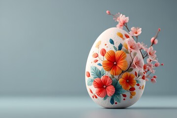 Easter Egg composition with spring elements