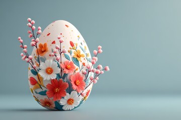 Easter Egg composition with spring elements