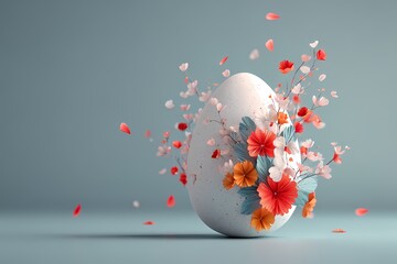 Easter Egg composition with spring elements