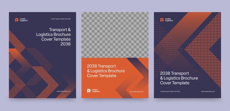 Modern Corporate Brochure & Report Cover Template in Transport, Logistics & Shipping Industry Theme