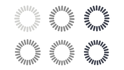 loading circle icons set, progress indicators, circular design elements