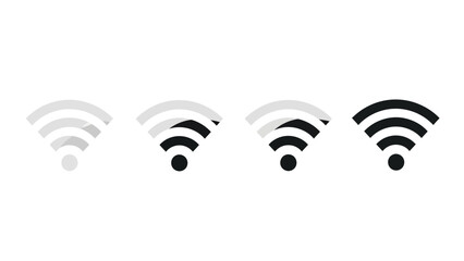 wifi signal strength icon set, wireless connection