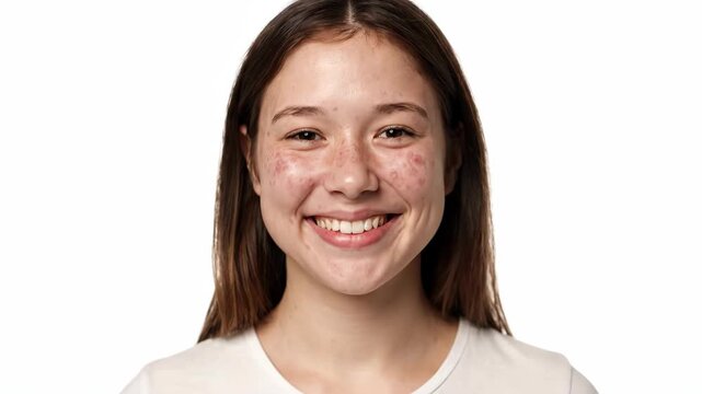 Empowered Woman with Acne Looking at Camera &ndash; Confidence and Feminist Beauty Portrait