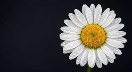 white daisy on black